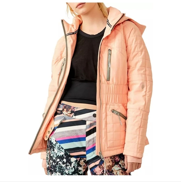 NWOT Free People All Prepped Ski Coat Winter Melon Orange Extra Small - Picture 1 of 14